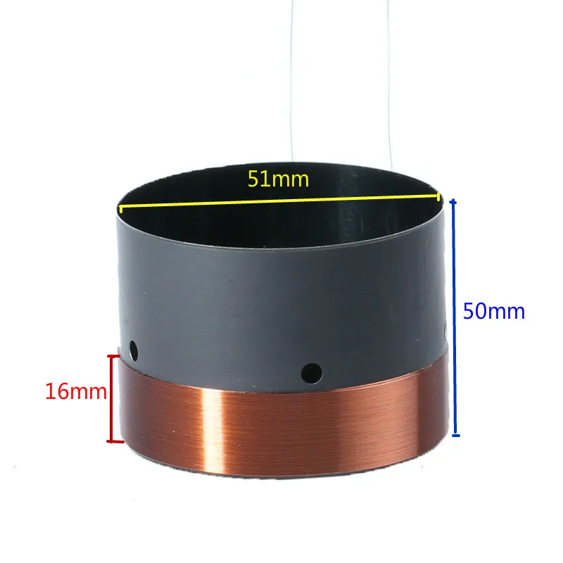2 قطعة مكبر صوت باس لفائف صوت 51 مللي متر مكبر الصوت مكبر الصوت إصلاح أجزاء مع ثقب تنفيس 8ohm 51Core الألومنيوم 2 طبقة سلك نحاسي مستدير
