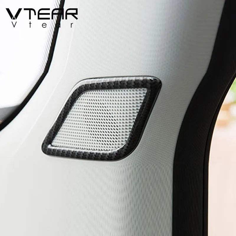 Vtear For MG ZS Car Covers Speaker Sound Ring Trim Stainless Steel Accessories  Interior Styling Decoration Parts Moulding Auto