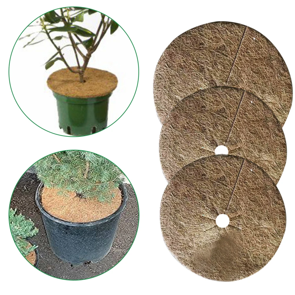 10szt Coconut Mulch Cover Mulch Disc Rośliny doniczkowe Ochrona zimowa Coconut Mulch Cover Plants Cover Coir Mat For Gardening