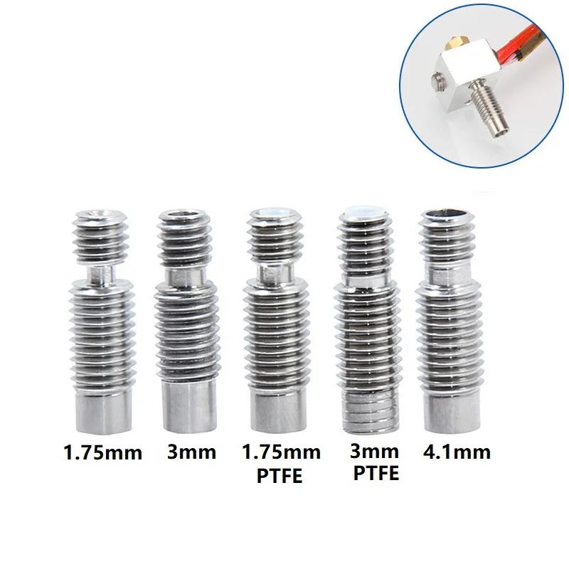 RAMPS V6 Heat Break Hotend Throat for 1.75/3/4.1mm All-Metal/with PTFE  Remote Feeding Tube Pipes Hotend J-head 3D Printer Parts