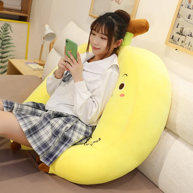 35-70cm Creative Cartoon Banana Plush Pillow Kawaii Sofa Cushion Toy Cute Doll Fruit Gift