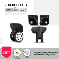 HANLUOKE W222 Luggage Universal Wheel Accessories Wheel Trolley Pull Box Casters Aircraft Silent Wheel Silent Repair