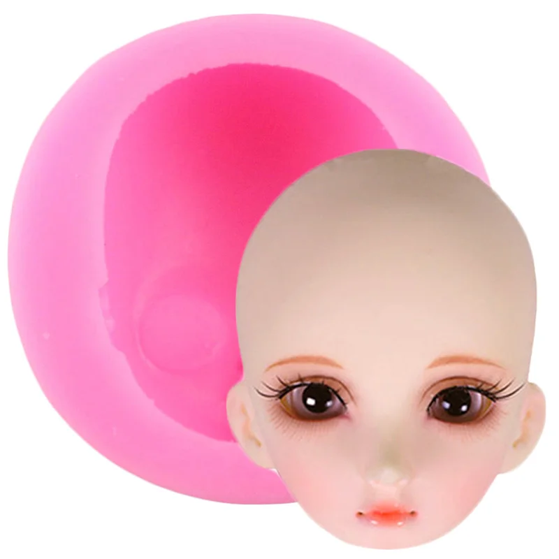 Baby Face Silicone Molds 3D Craft Polymer Clay Dolls Face Fondant Mold DIY Cake Decorating Tools Candy Chocolate Gumpaste Moulds