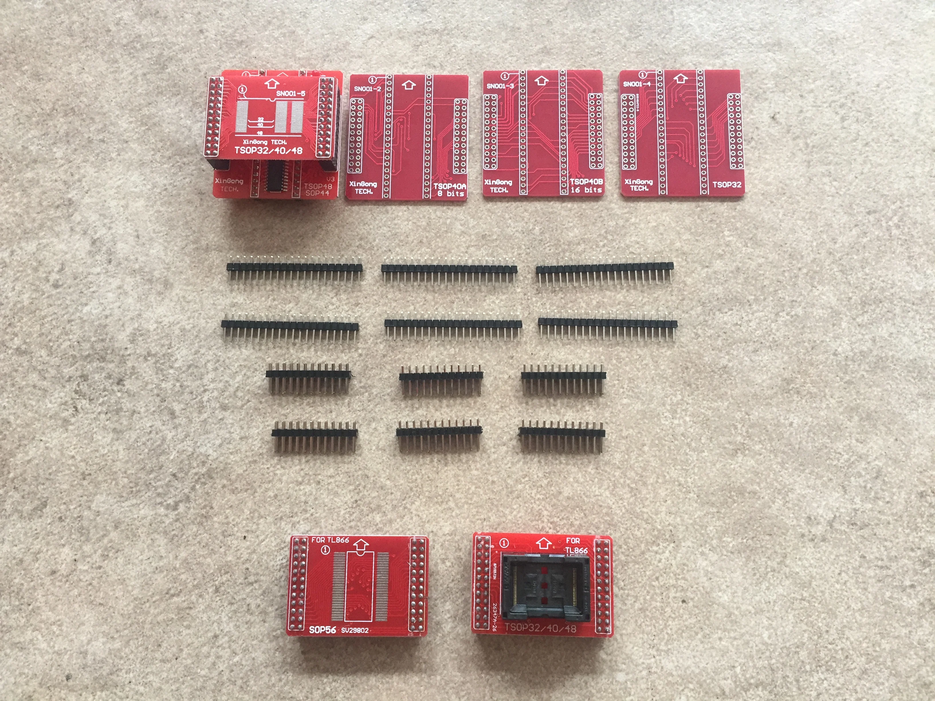 TSOP32/40/48 and SOP56 adapters for TL866