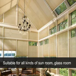 Half/Full Blackout Cellular skylight Blinds Manual Pull-Push Control glass roof blinds honeycomb for Sun room Heat Insulation