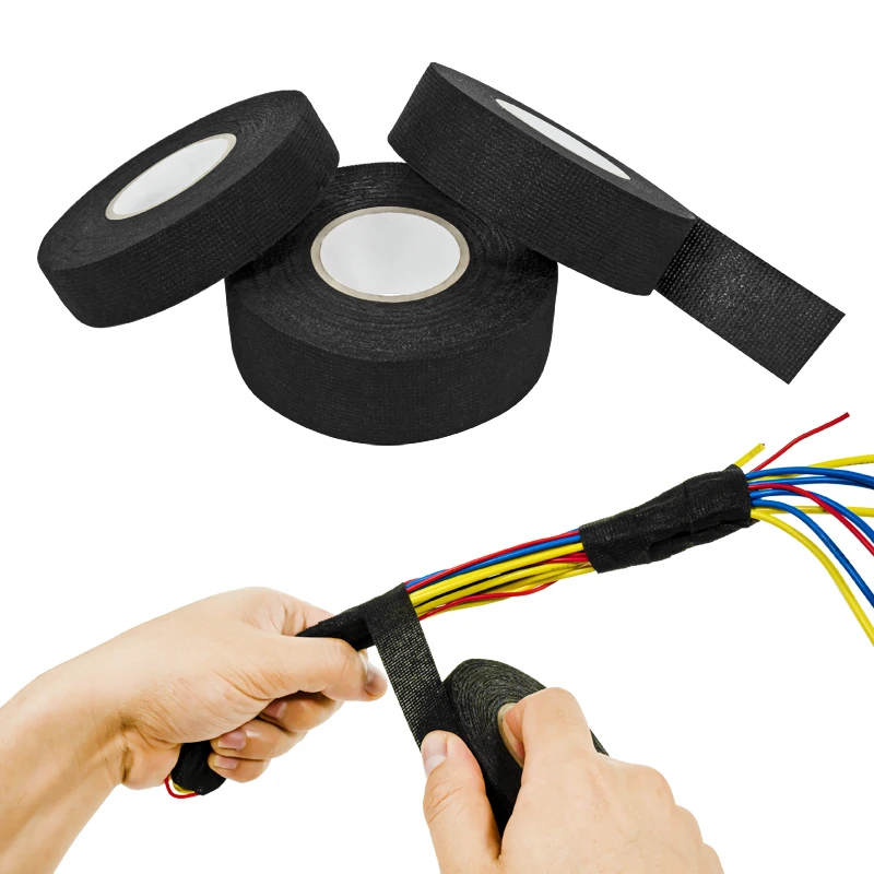 Coroplast cinta adhesiva ignífuga resistente al calor para arnés de cables de coche, herramientas de protección de telar de cableado, 15 metros