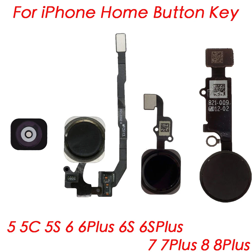 Reemplazo para iPhone 5 5c 5s 6 6Plus 6s 6sPlus 7 7Plus 8G 8 Plus Sensor de identificación táctil tecla de botón de inicio con conjunto de Cable