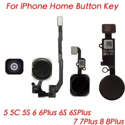 Reemplazo para iPhone 5 5c 5s 6 6Plus 6s 6sPlus 7 7Plus 8G 8 Plus Sensor de identificación táctil tecla de botón de inicio con conjunto de Cable flexible