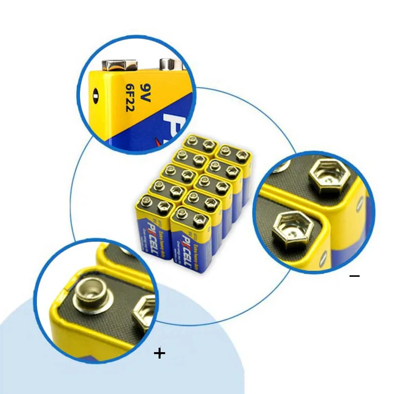 10 sztuk PKcell 6F22 9V bateria PPP3 6lr61 Super Heavy Duty suche baterie nie akumulatory do elektronicznego termometru radiowego