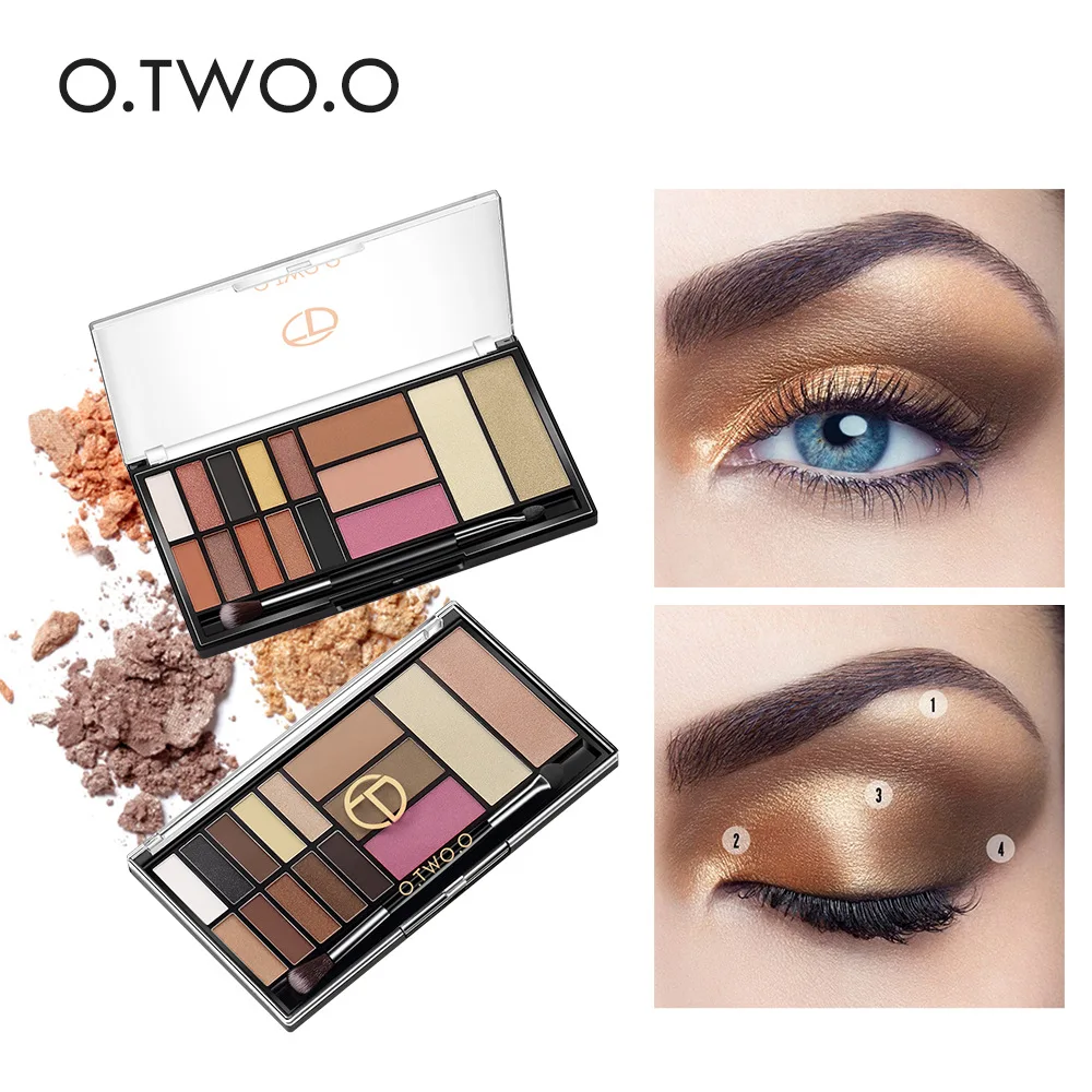 O.TWO.O New Style Makeup Palette 10-Color Eyeshadow 3-Color Blush 2-Color Light Highlighter Cross Border Hot Selling