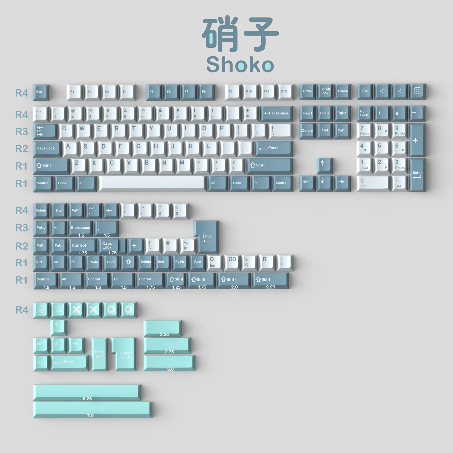 

1 Set GMK Shoko Keycaps ABS Double Shot Keycap Cherry Profile Key Caps With ISO Enter 7U Spacebar For HHKB EU Layout Keyboard