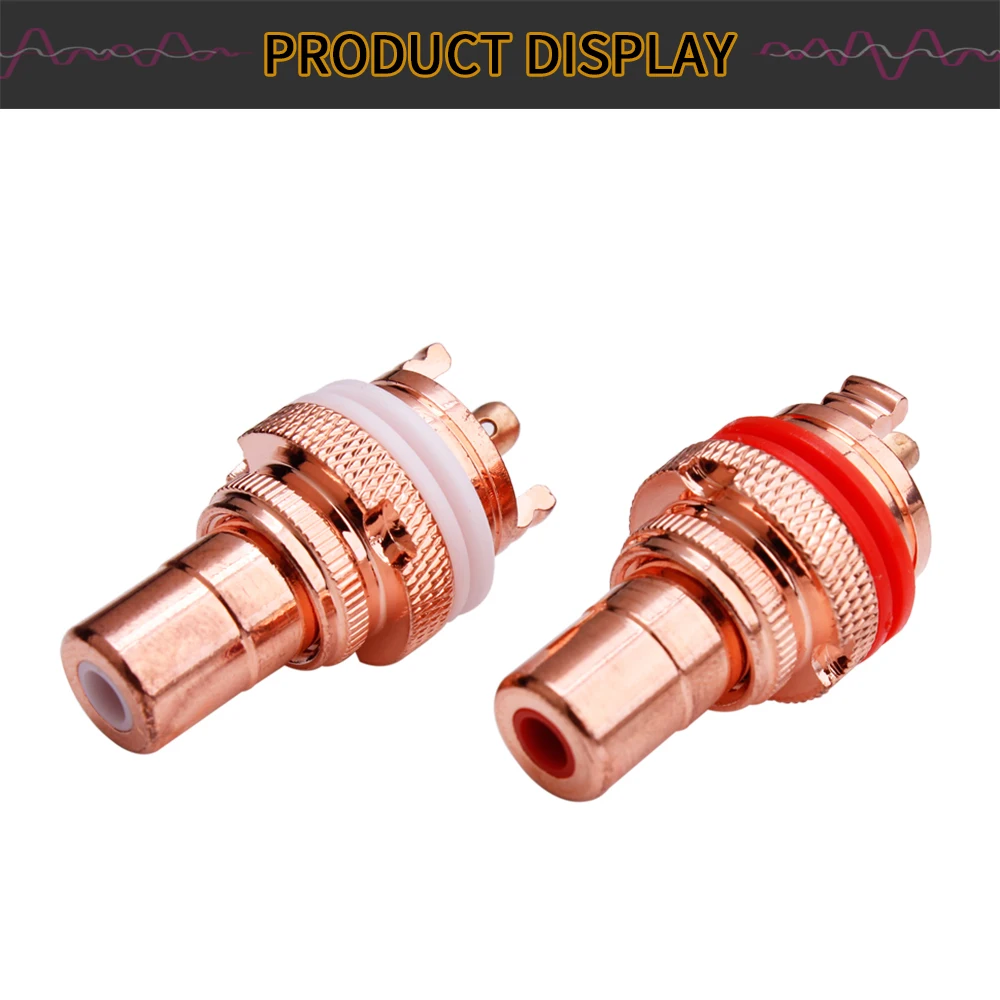 YYAUDIO DIY Set of 4 Quality Rca Plug red copper plated RCA Plug Socket Connectors YY-816-U for CD Player Free Shipping