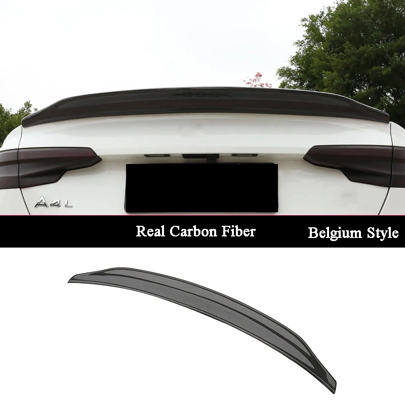 Carbon fiber Car Tail Fins Trim Rear Spoiler For Audi A4L B9 2017 2018 2019