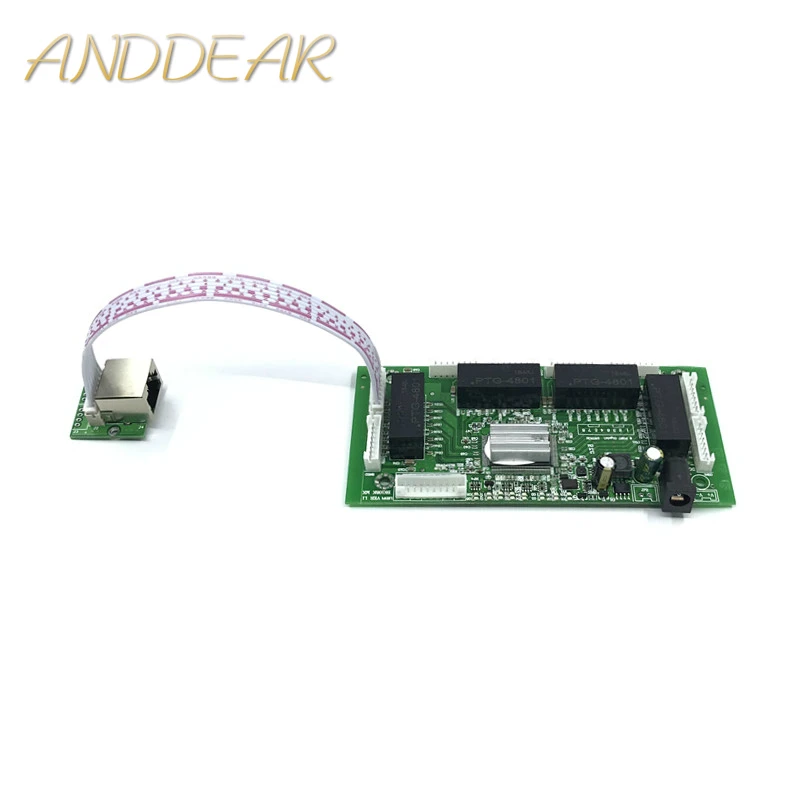 OEM PBC 8 พอร์ตสวิตช์Gigabit Ethernet 8 พอร์ต 8 Pin Way 10/100/1000M hub 8way Power Pin Pcb Board OEMสกรู