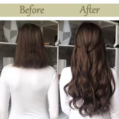 NICESY 16Clips Synthetic 24Inch Long Curly Hair Hairpiece Heat Resistant Hair Extension Clips In Ombre Black Brown Blond Women - Image 4
