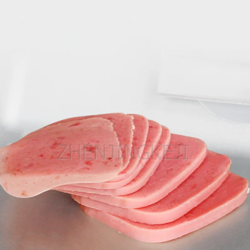 قطاعة اللحوم 220 فولت أوتوماتيكية بالكامل، طاقة كهربائية منزلية تجارية من الفولاذ المقاوم للصدأ، قطاعة قابلة للتعديل، سمك لحم البقر، لفة اللحوم