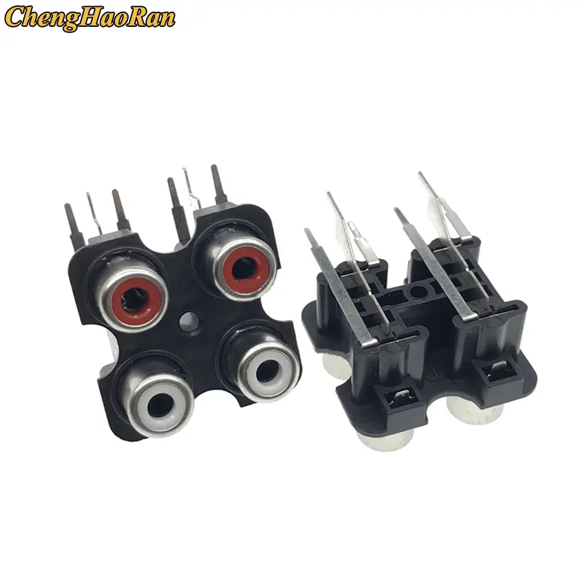 ChengHaoRan 1pcs Red And White Color 2Hole 3Pin/4Hole 6Pin/6Hole 9Pin Rca Female Audio Video Plug Av Concentric Socket Connector