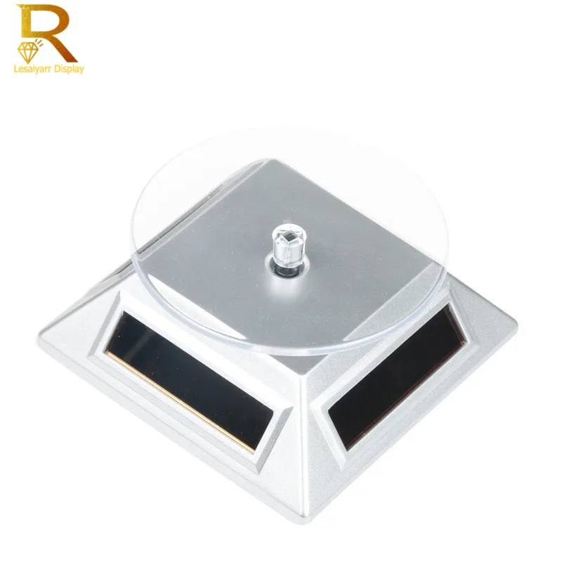 

Solar Showcase 360 Turntable Rotating Jewelry Watch Ring Phone Stand Display Jewelry Organizer Hard Display Showcase 4 Color