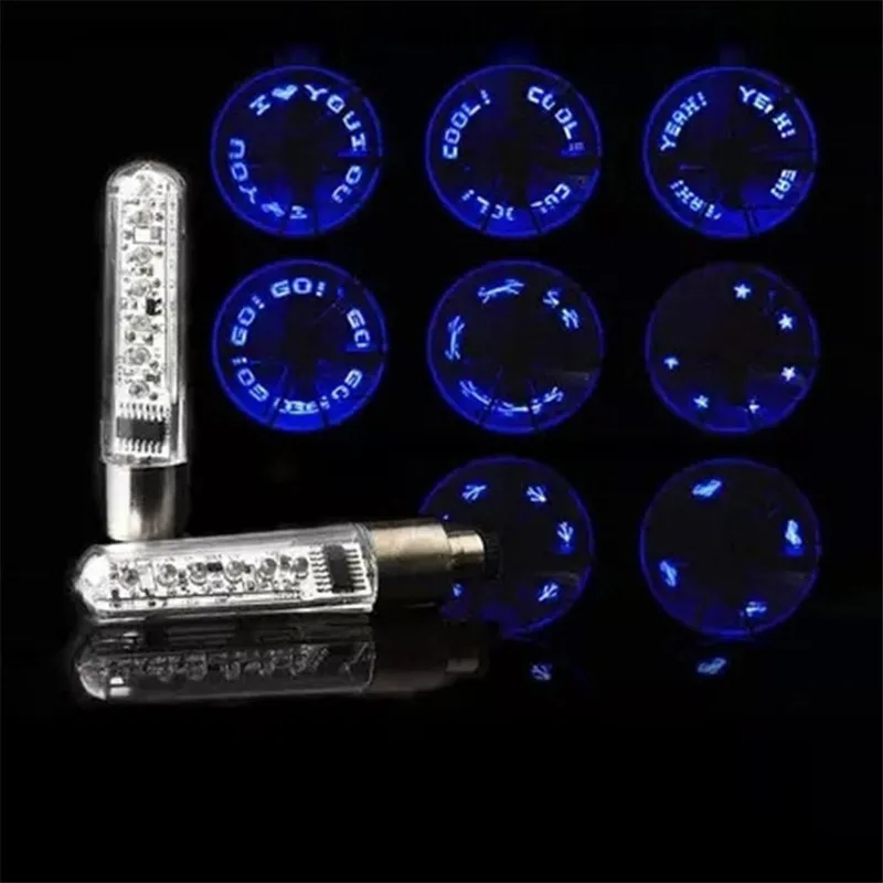 Bicycle Light Double-side Wheel Spoke Valve Lamp Tyre Tire Wheel Valve Lights 7 LED Flash Light with Super Bright Random Pattern