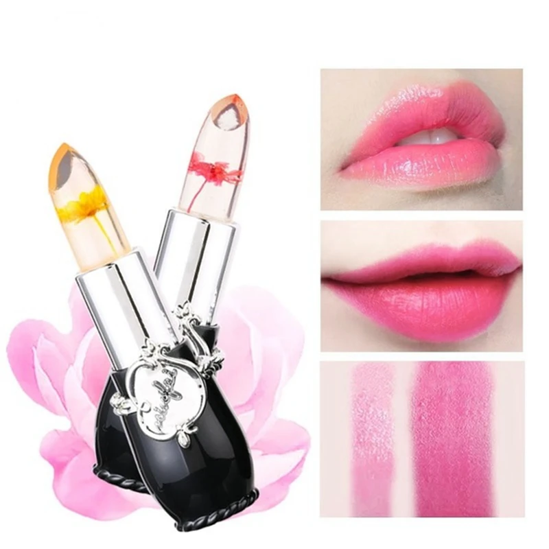 6 Color Lipstick Long Lasting Moisturizer Temperature Change Color Flower Lip Stick Transparent Jelly Lips Balm Makeup Lipsticks