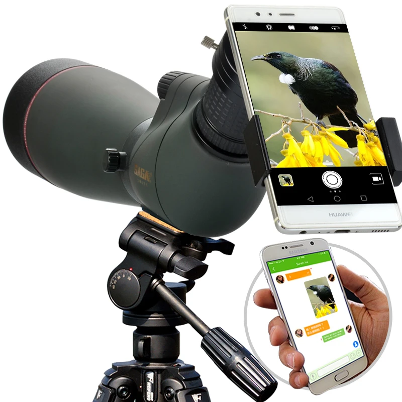 SAGA Monocular Spotting Scope Hunting Birdwatching Telescope Telescopio Mobile Phone Para Celular Camping Equip IPX7 BAK4