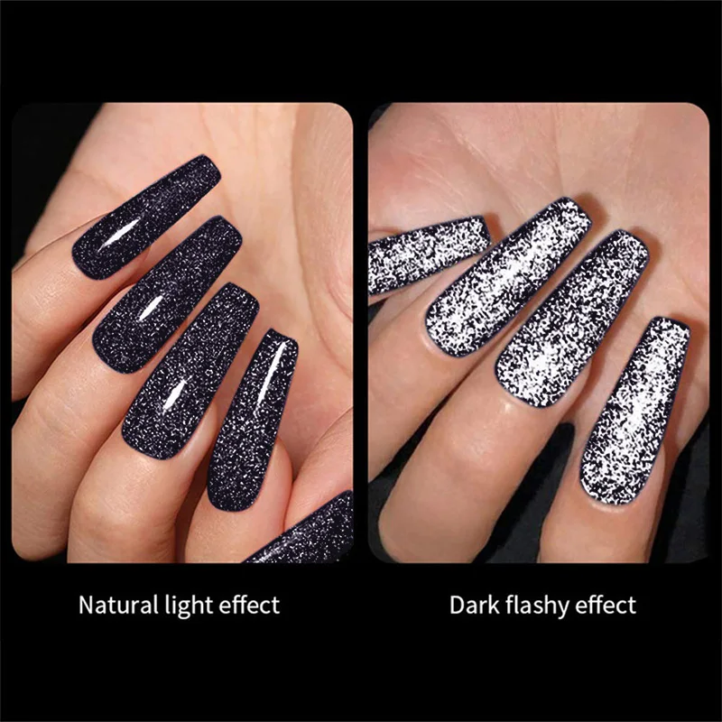 Esmalte com lantejoulas reflexivas em gel, fototerapia diamantada, arte semi permanente, produto unhas diamante cristal, 16 cores, 10ml