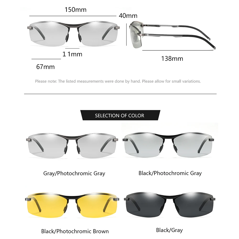 KATELUO Day Night Vision Eyeglasses Men Sunglasses For Driving Polarized UV400 Sports Eyewear Photochromic Male Sun Glasses 557