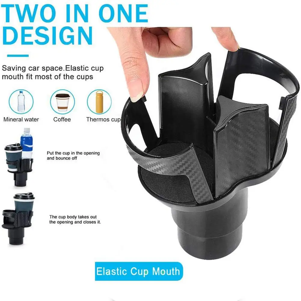 2 In 1 Design Soft Drink Can Coffee Bottles Stand Car Cup Holder Expander With Upgraded Fixed Base Universal Detachable