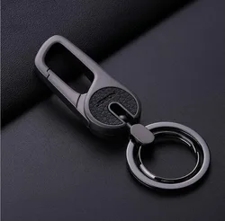 New Top Metal Simple Keychain with Leather Men Women high quality Charm Key Chain with double key Ring Best Gift Jewelry K3154