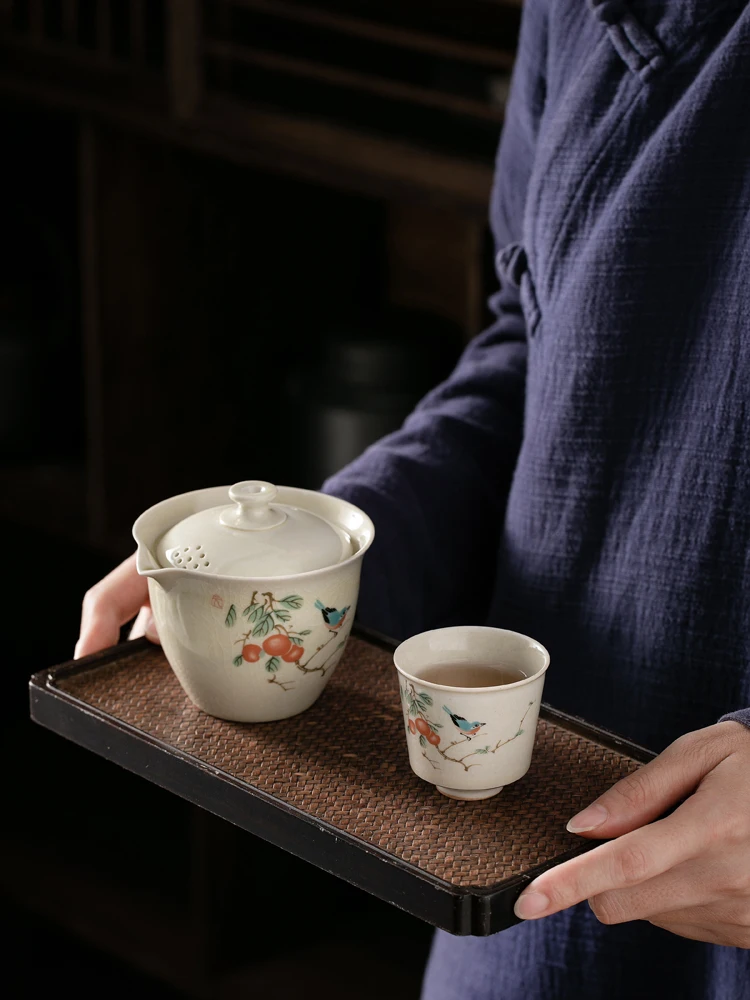 Design floreale tazza da tè bianca Retro piccole tazze Vintage tazze da caffè cerimonia in ceramica creativo Filizanki Do Kawy Set di tazze da tè BK50CB