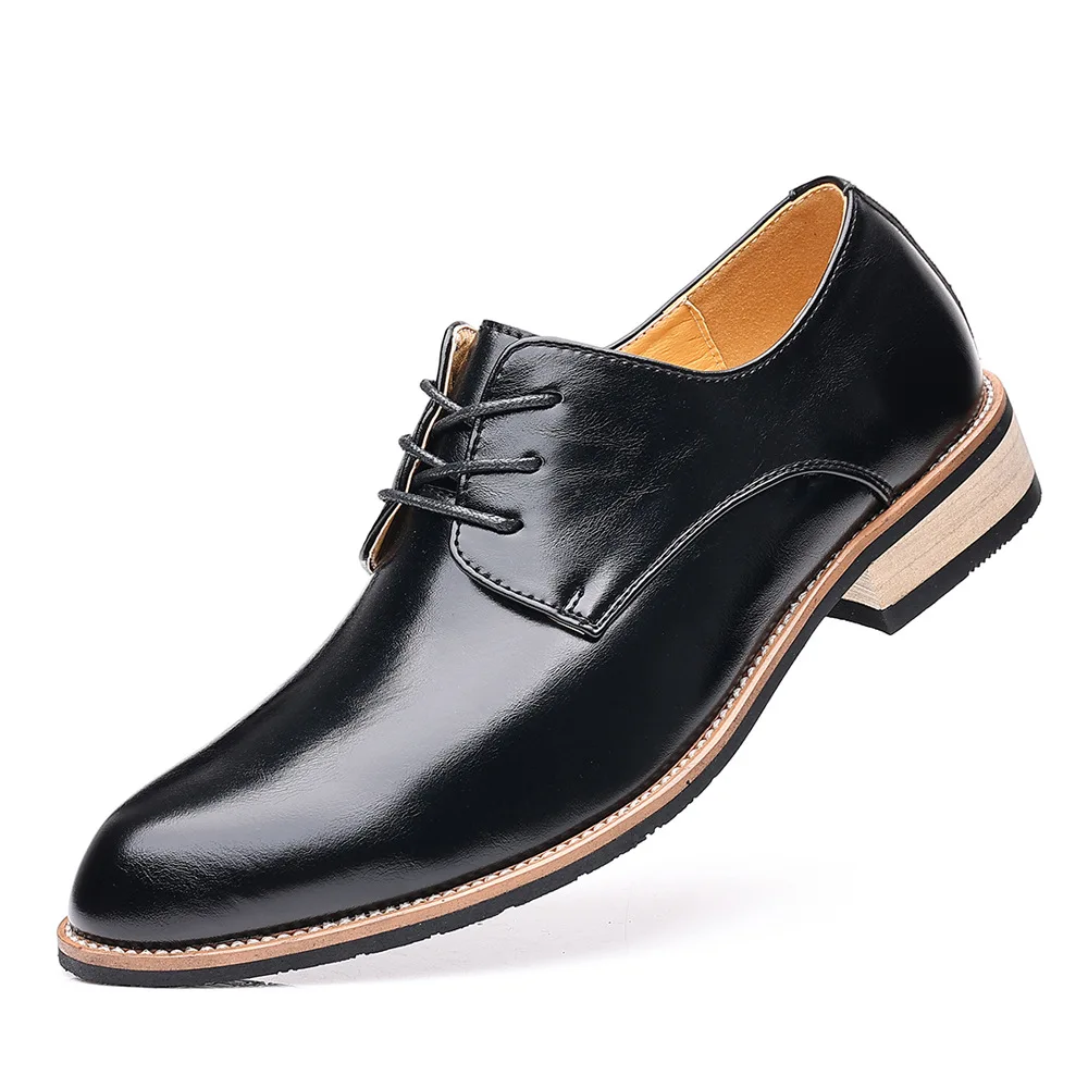 2023 The new High Quality Brand Men Formal Shoes Men Oxford Leather Dress Shoes Fashion Business Men Shoes Pointed Wedding Shoes