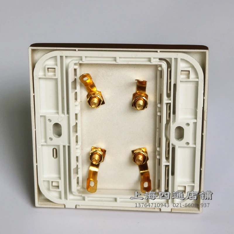 KYYSLB Champagne Gold Speaker Interface Banana Jack Socket Panel Surround Sound Amplifier Terminal 4-head Audio Socket Panel