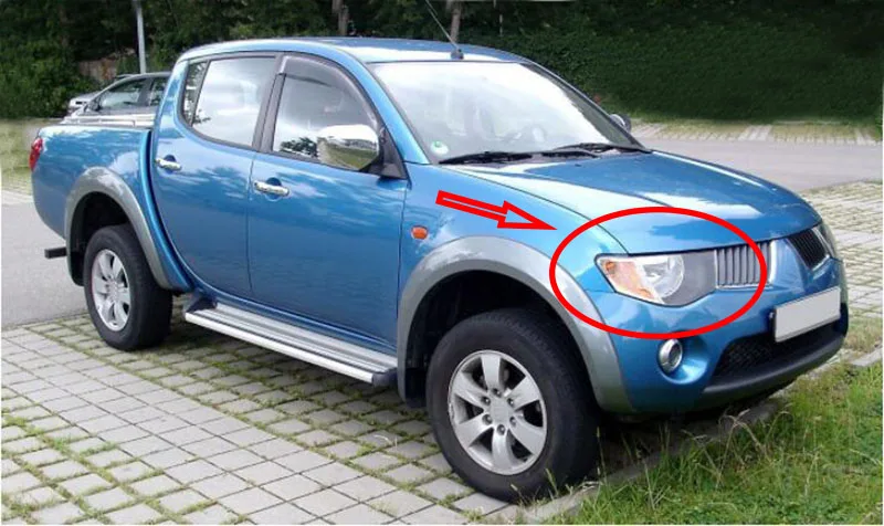 ABS Car Strips Trim fit For 2006- 2014 Mitsubishi L200 Triton Pick Up Accessories abs chrome Headlamp Cover For L200 Triton