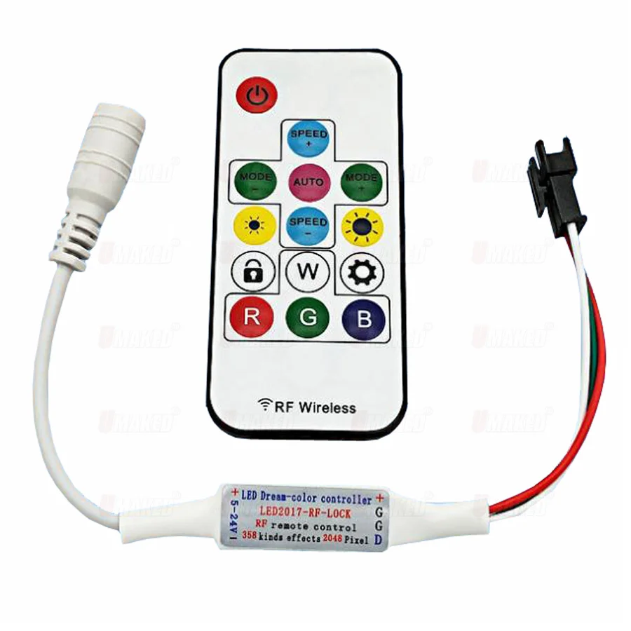 1set 14Keys RF Remote strip Control RGB Wireless Remote Control Mini RF LED Controller DC 5V 12V SP103E WS2812 WS2811 dimmer diy