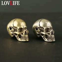 Brass Skull Knife Beads Three Holes DIY Keychain Handmade Lanyard Pendants Trinkets Woven Umbrella Rope Paracord Hanging Keyring