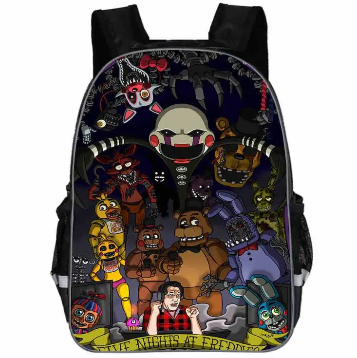 FNAF-Mochila impressa anime para homens e mulheres, mochilas escolares casuais para meninos e meninas, bolsa hip-hop masculina para laptop, mochila