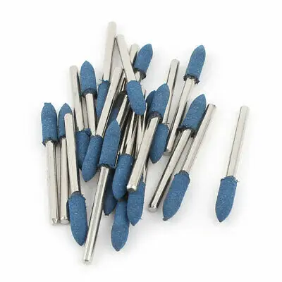 3mm Shank 4mm Cone Head Blue Rubber Polishing Mounted Point 22 Pcs