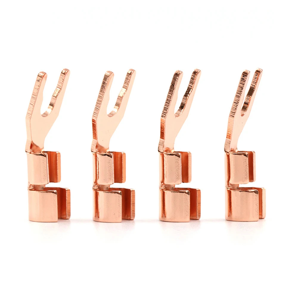 موصلات مكبر صوت مشبعة للأوديوفيل من النحاس النقي ، مقبس ، مطلية بالذهب عيار 24 ، ص سبيد ، 8 * *