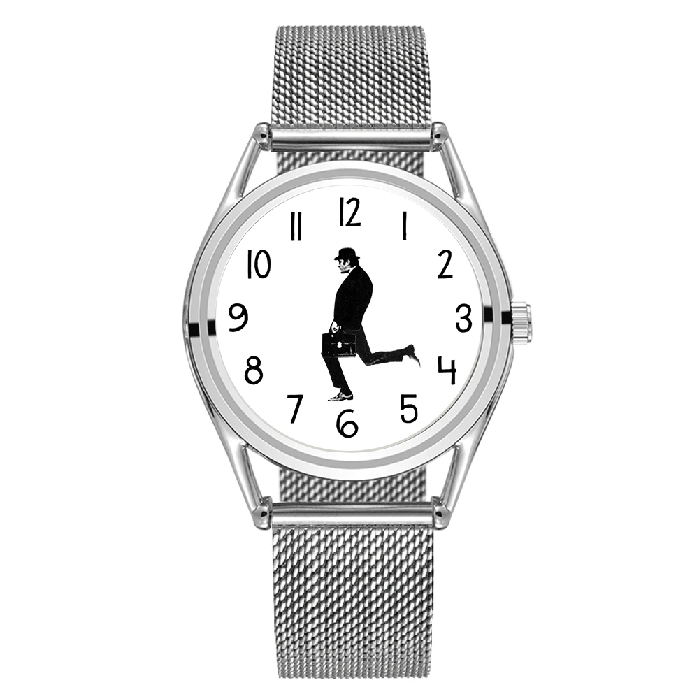 30 lutego Walking Men Design kreatywnie zaprojektowane mężczyźni Unisex Watch 3ATM wodoodporny pasek ze stali nierdzewnej