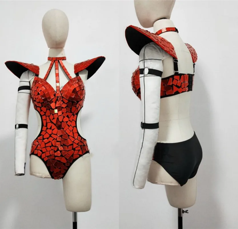 Body miroir or argent pour femmes, danseuse, chanteur, vêtements de scène Sexy, discothèque, Bar, équipe de danse, Costume de spectacle, tenues de spectacle de fête