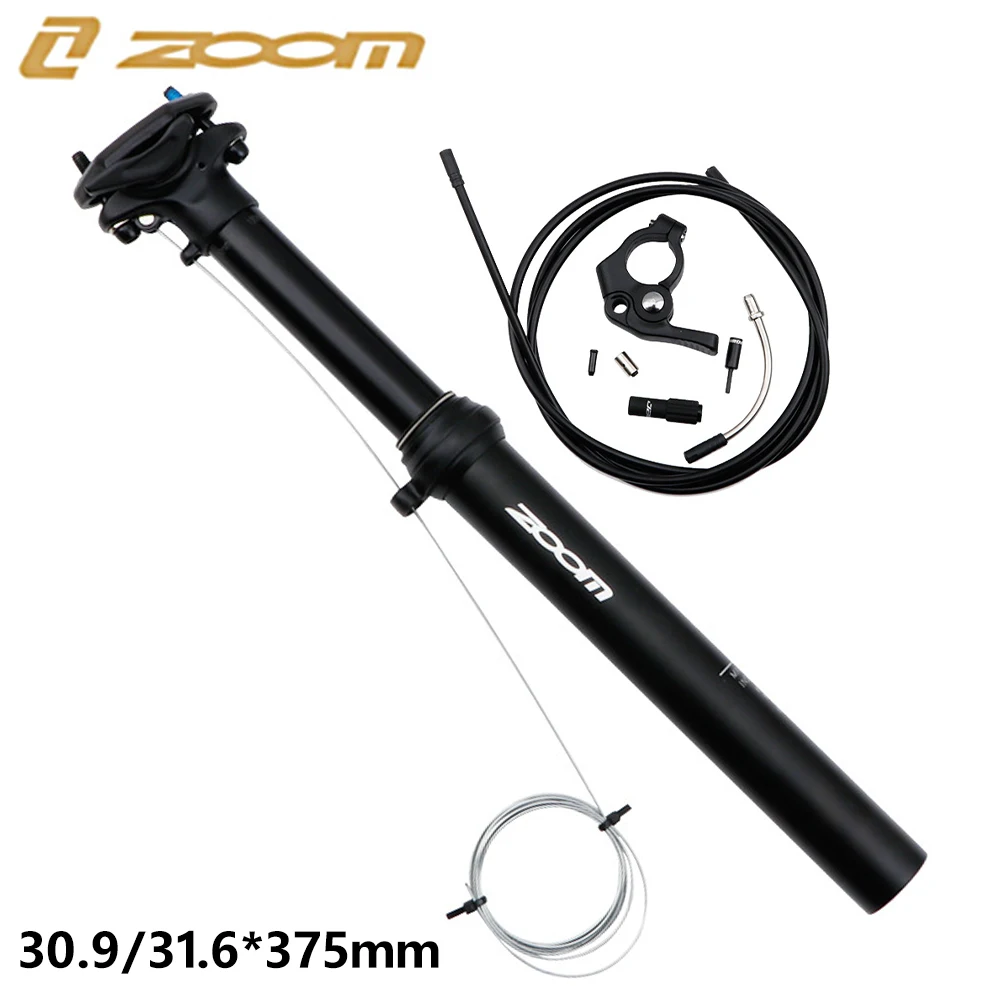 

Bicycle Height Adjustable Seatpost Dropper 100mm Travel External Routing Remote Control MTB Bicycle Air Seatpost 30.9/31.6*375mm