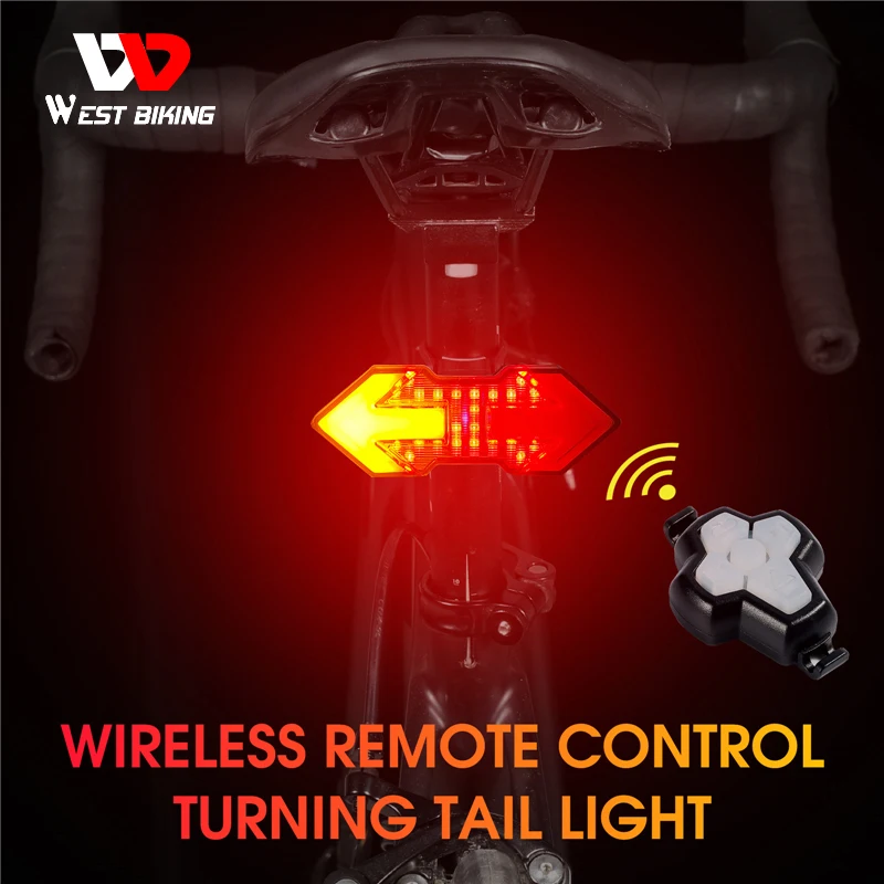 Wireless Remote Turn Signal Bicycle Light MTB Direction Indicator Smart LED Bike Taillight USB Rechargeable Cycling Rear Lamp