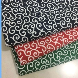 100%Cotton Japanese Style Tang dynasty Flower Design Vine NAVY RED GREEN fabric for DIY Pet Dog Craft Handwork Decor Bag Apparel