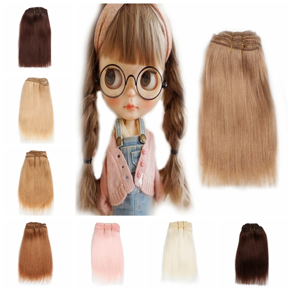 Wool Hair Extensions 18*100cm  Hair Wefts Straight Doll Hair Wigs for BJD/SD DIY Handmande Doll Wigs Accessories