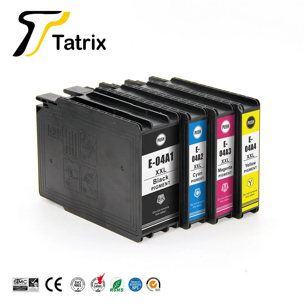 Tatrix 04A T04A Premium Color Pigment Inkjet Cartridge T04A1 T04A2 T04A3 T04A4 Compatible Ink Cartridge for Epson WF-C8190/8690