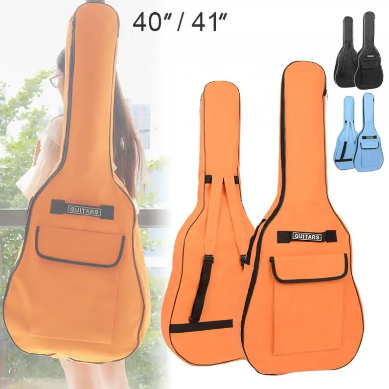 40/41 Inch Oxford Fabric Acoustic Guitar / Electric Guitar Double Straps Padded Guitar Soft Case Gig Bag Waterproof Backpack