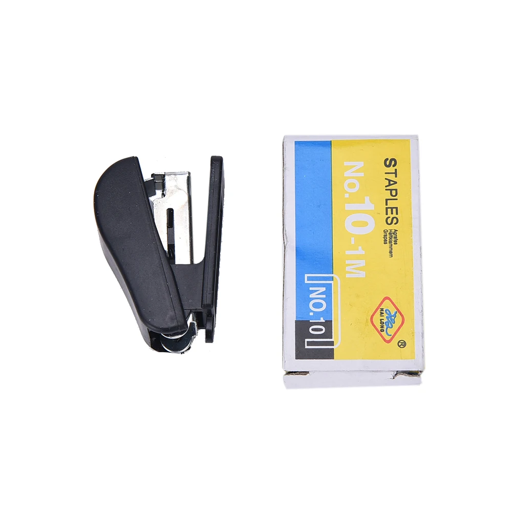 1pc Stapler with 1 Box Staple(50pcs) Super Mini Stapler Home Office Paper Document Bookbinding Machine Tool & Staple 4x1.7x2.8cm