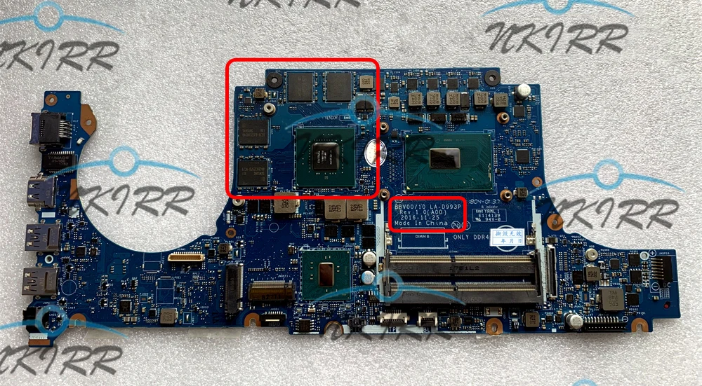 

I5-7300HQ GTX1050M 4G BBV00/10 LA-D993P KD43Y JG23N 0KD43Y 0JG23N Mainboard Motherboard for Dell Inspiron 15 7567 P65F