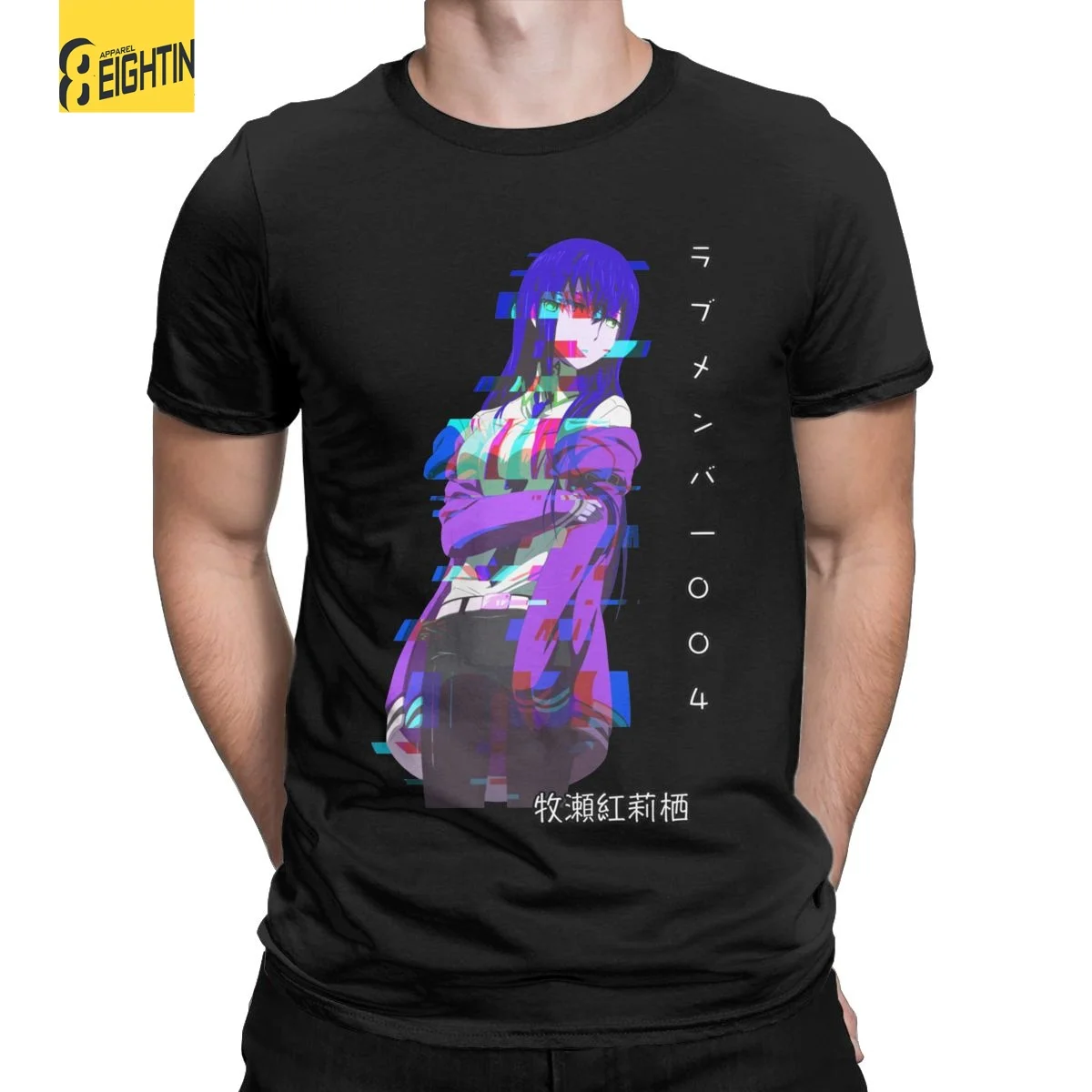 Vintage Steins Gate Kurisu Makise T-Shirt Men O Neck 100% Cotton T Shirts A.K.A Christina Short Sleeve Tee Shirt Clothing