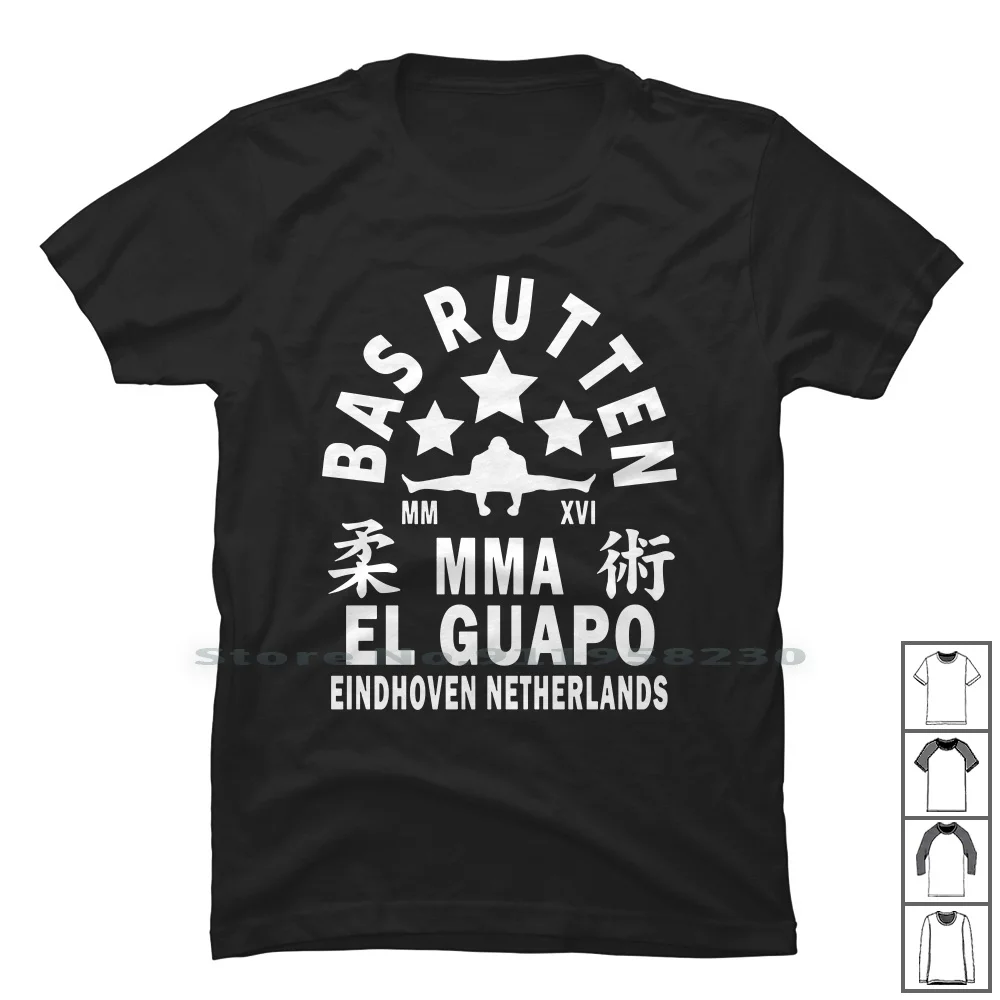 Bas Rutten T Shirt 100% Cotton Illustration Popular Fighter Trend Ten Rut Hot End Me Ba Anime